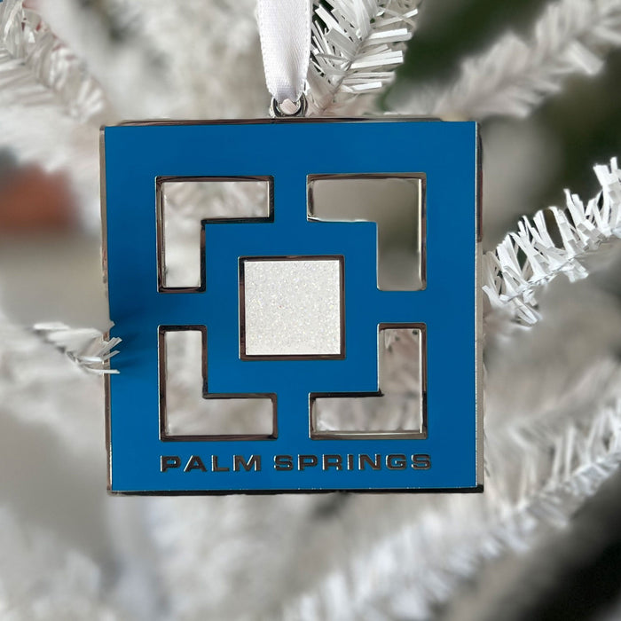 Cloisonne Enamel Holiday Ornament - Breeze Block Palm Springs - Destination PSP