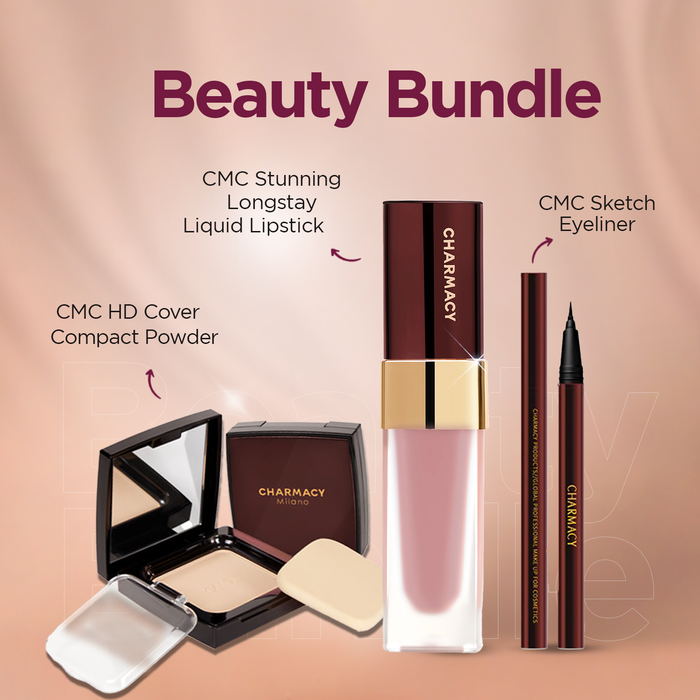 Charmacy beauty bundle featuring popular makeup brands and cosmetic products