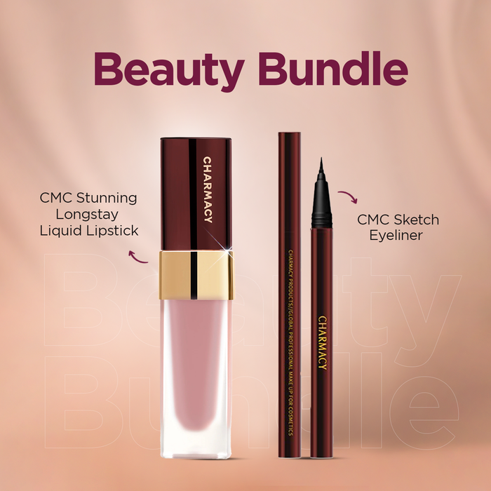 CMC STUNNING LONGSTAY LIQUID LIP + SKETCH EYELINER - Pack of 2 (Bundle)
