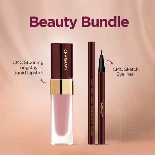 CMC STUNNING LONGSTAY LIQUID LIP + SKETCH EYELINER - Pack of 2 (Bundle)