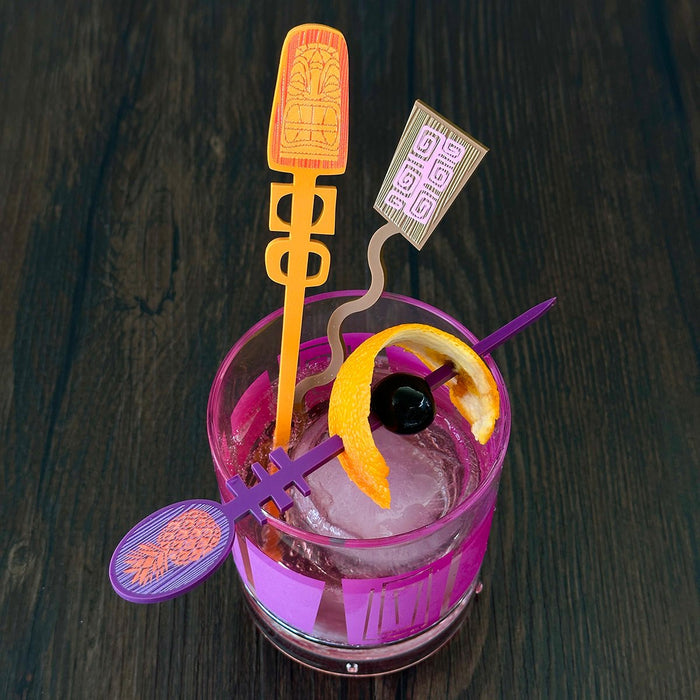 Cocktail Pick Set - Tiki - Orange - Destination PSP