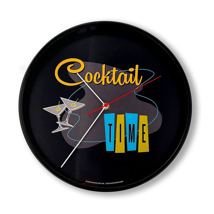 Cocktail Time Wall Clock - Black - Destination PSP