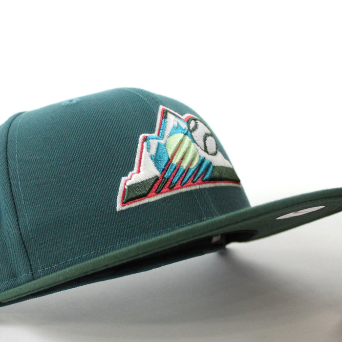 Colorado Rockies 10th Anniversary New Era 59Fifty Fitted Hat (GITD Aqua Pine Green Green Under Brim)