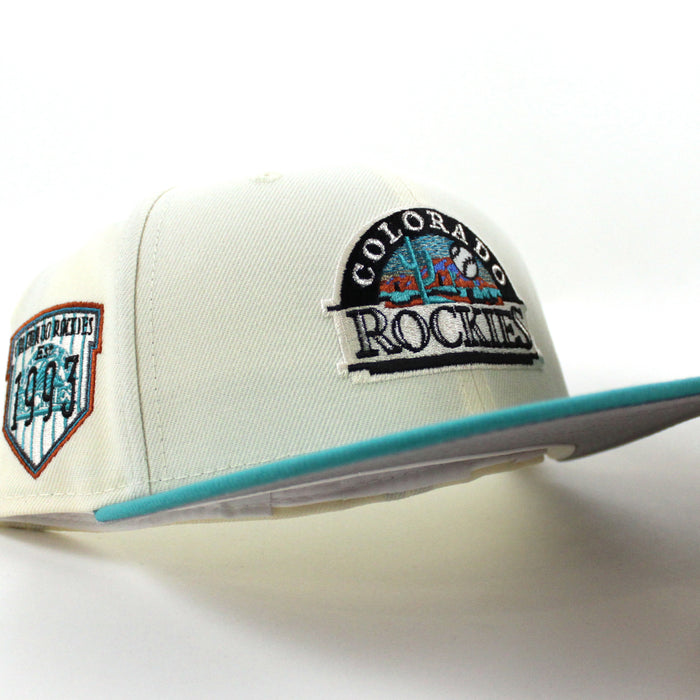 Colorado Rockies 1993 All Star Game Era 59Fifty Fitted Hat (Chrome White Teal Gray Under Brim)