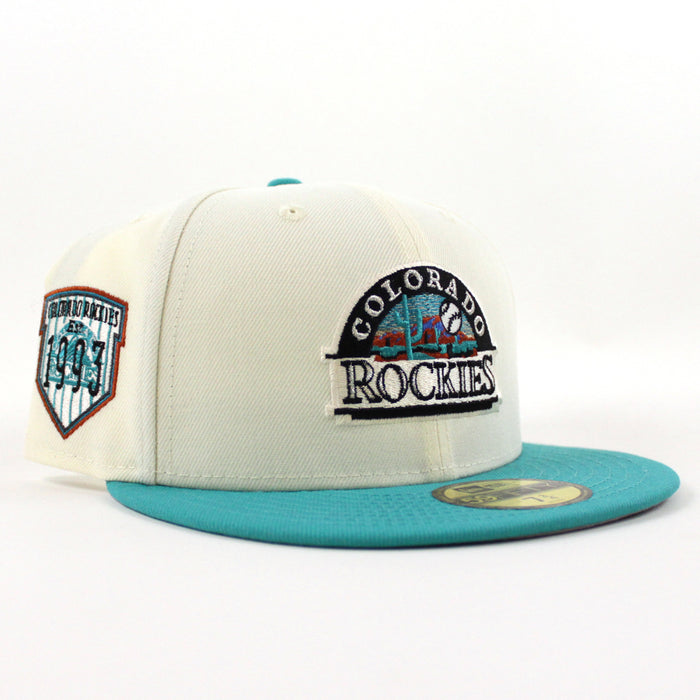 Colorado Rockies 1993 All Star Game Era 59Fifty Fitted Hat (Chrome White Teal Gray Under Brim)