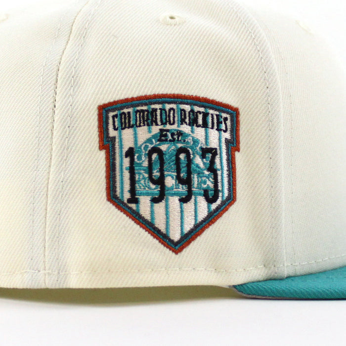 Colorado Rockies 1993 All Star Game Era 59Fifty Fitted Hat (Chrome White Teal Gray Under Brim)
