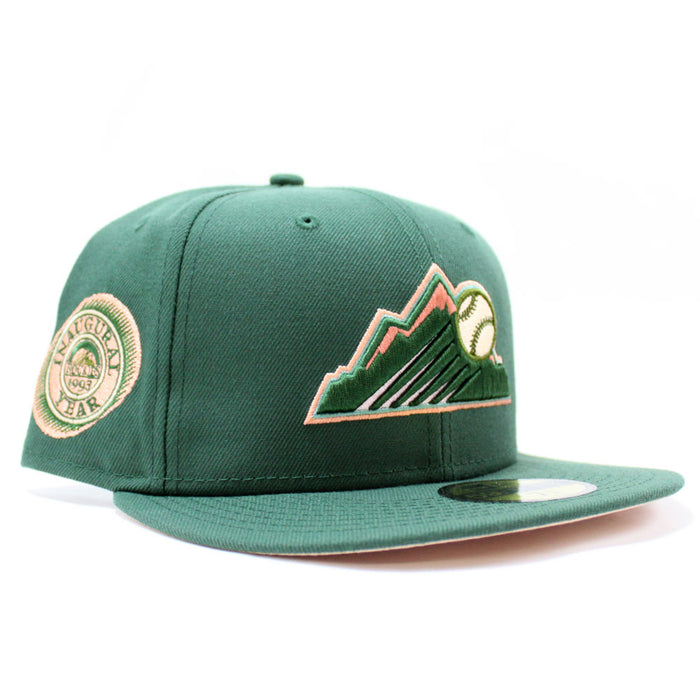 Colorado Rockies 1993 Inaugural Season New Era 59Fifty Fitted Hat (Green Peach Under Brim)