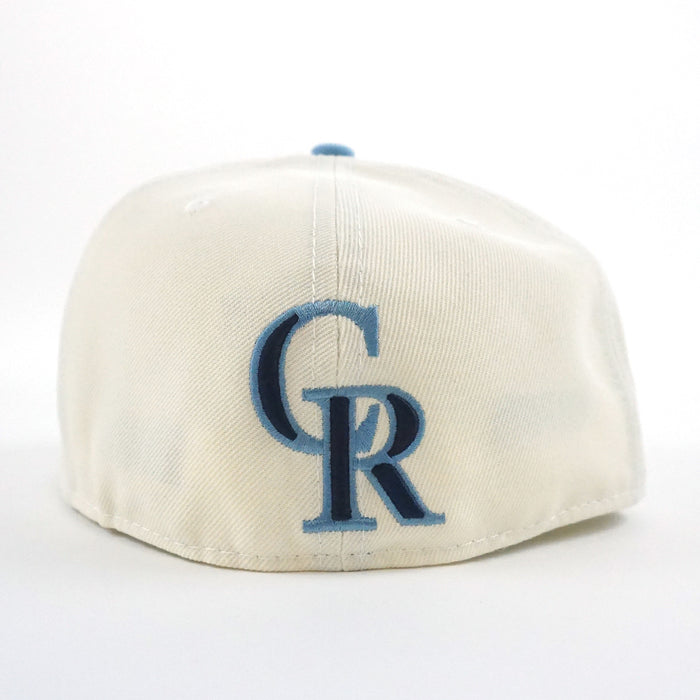 Colorado Rockies 1998 All Star Game New Era 59Fifty Fitted Hat (GITD Chrome White Sky Navy Under Brim)