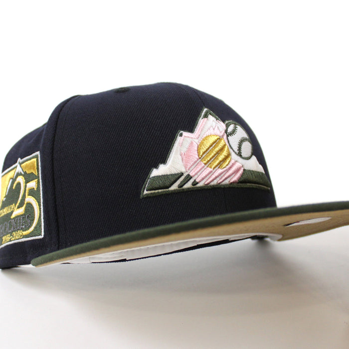 Colorado Rockies 25th Anniversary New Era 59Fifty Fitted Hat (GITD Navy Dark Seaweed Khaki Under Brim)
