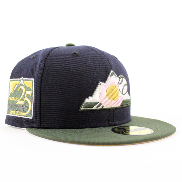 Colorado Rockies 25th Anniversary New Era 59Fifty Fitted Hat (GITD Navy Dark Seaweed Khaki Under Brim)