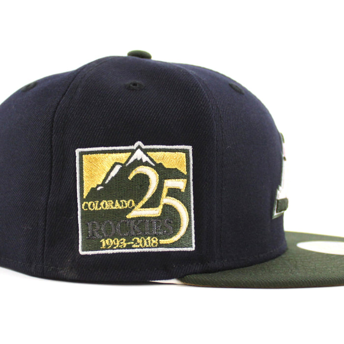 Colorado Rockies 25th Anniversary New Era 59Fifty Fitted Hat (GITD Navy Dark Seaweed Khaki Under Brim)