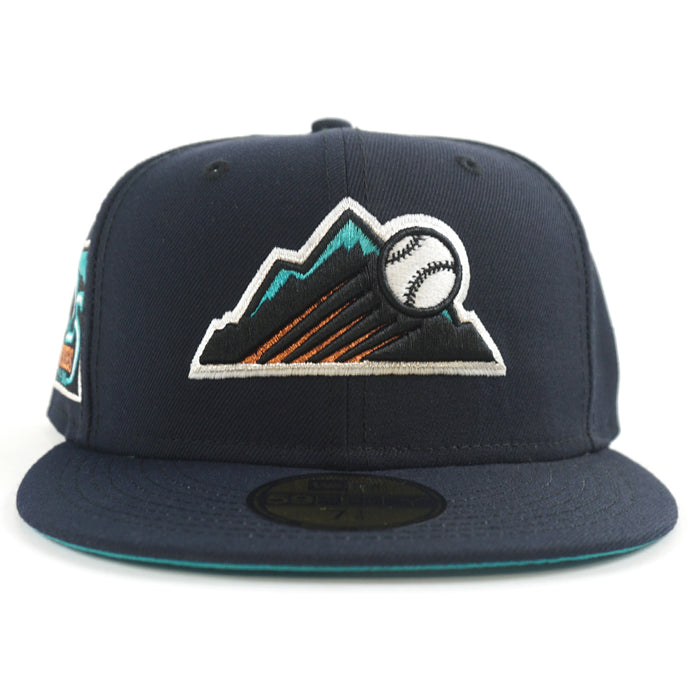 Colorado Rockies 25th Anniversary New Era 59Fifty Fitted Hat (GITD Navy Teal Under Brim)