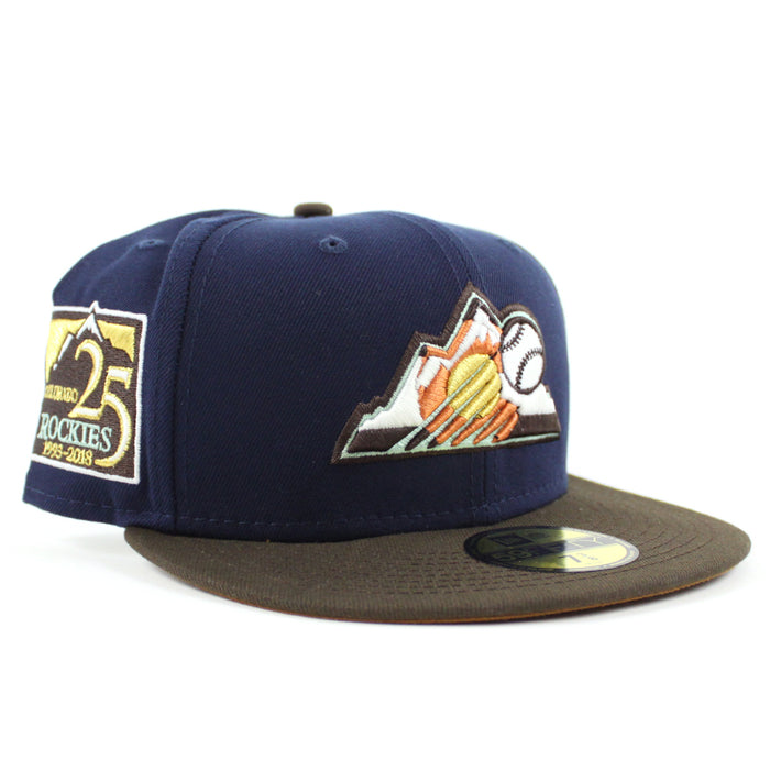 Colorado Rockies 25TH Anniversary New Era 59Fifty Fitted Hat (GITD Oceanside Blue Walnut Peanut Under Brim)