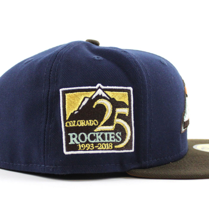 Colorado Rockies 25TH Anniversary New Era 59Fifty Fitted Hat (GITD Oceanside Blue Walnut Peanut Under Brim)