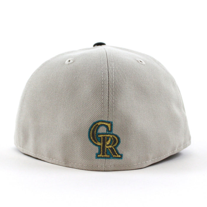 Colorado Rockies 25th Anniversary New Era 59Fifty Fitted Hat (GITD Stone Dark Graphite Teal Under Brim)