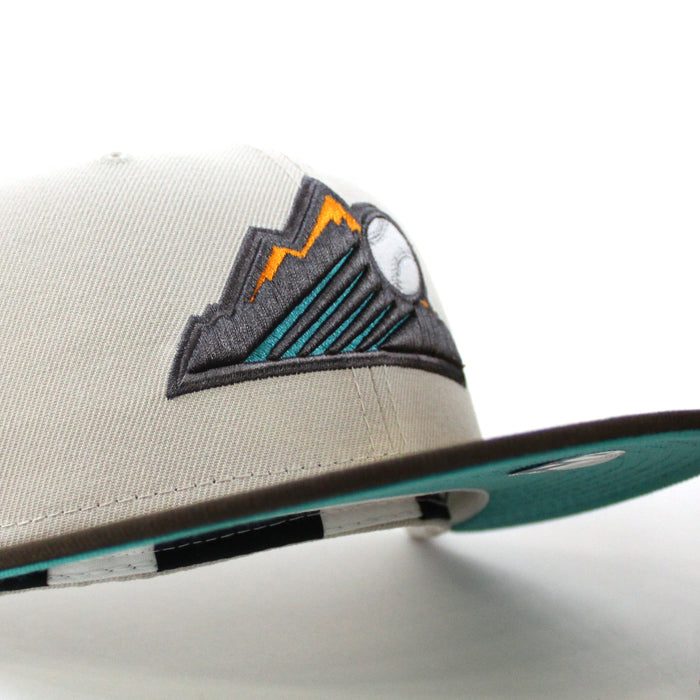 Colorado Rockies 25th Anniversary New Era 59Fifty Fitted Hat (GITD Stone Walnut Teal Under Brim)