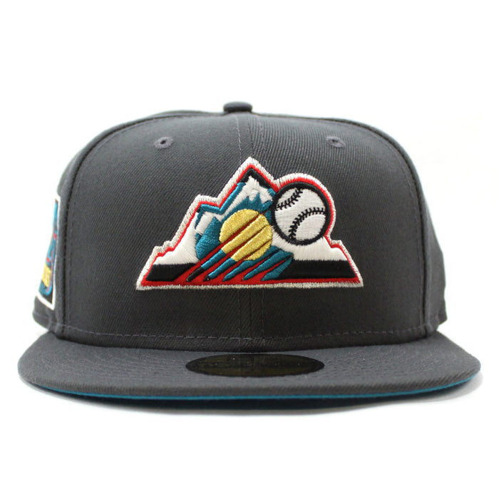 Colorado Rockies 25th Anniversary New Era 59Fifty Fitted Hat (Glow in the Dark Gray Turquoise Under Brim)