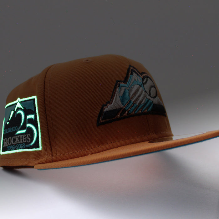 Colorado Rockies 25th Anniversary New Era 59Fifty Fitted Hat (Rust Aqua Under Brim)