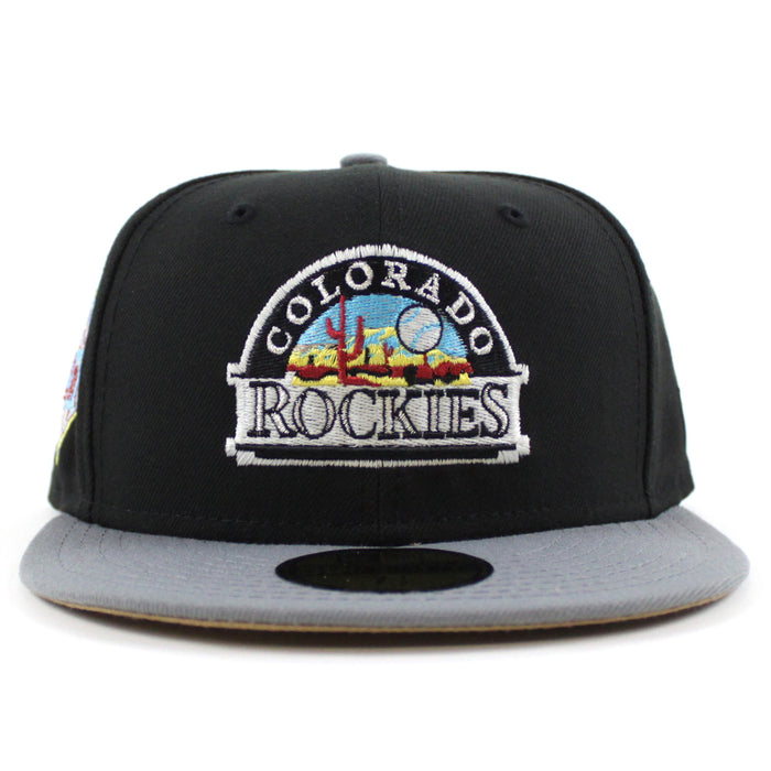 Colorado Rockies EST 1993 New Era 59Fifty Fitted Hat (GITD Black Gray Khaki Under Brim)