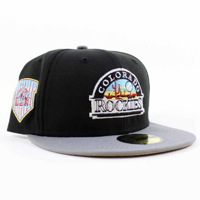 Colorado Rockies EST 1993 New Era 59Fifty Fitted Hat (GITD Black Gray Khaki Under Brim)