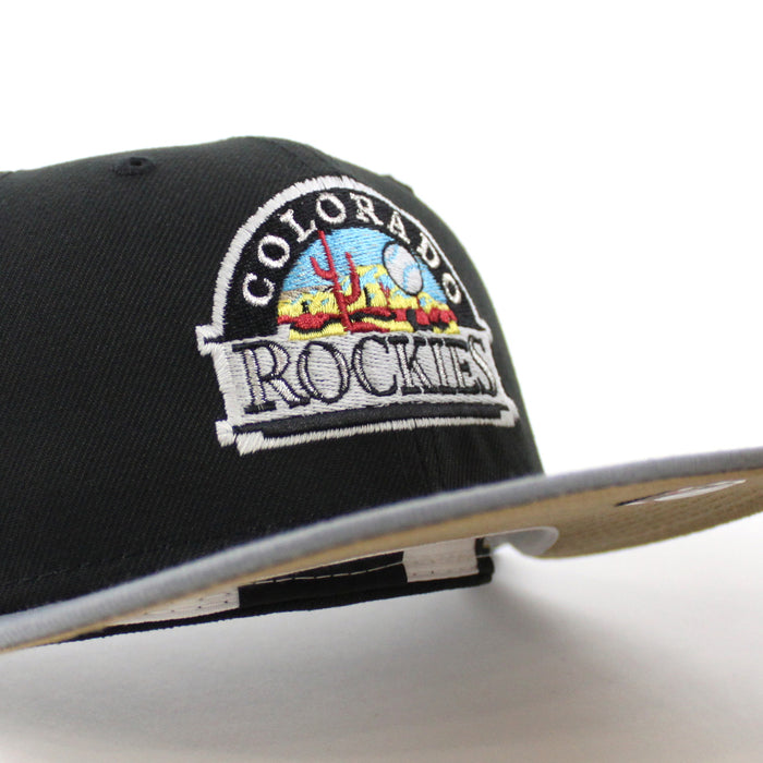 Colorado Rockies EST 1993 New Era 59Fifty Fitted Hat (GITD Black Gray Khaki Under Brim)
