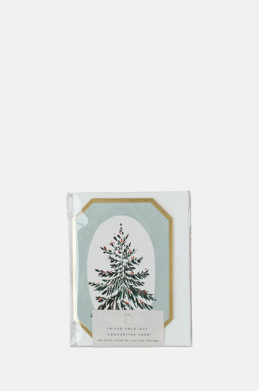 Katie Housley Concertina Botanical Christmas Die Cut Mini Card.