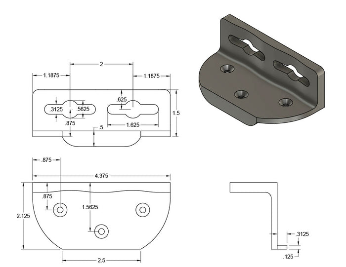 Corner Bed Bracket with Lip, Set of 4