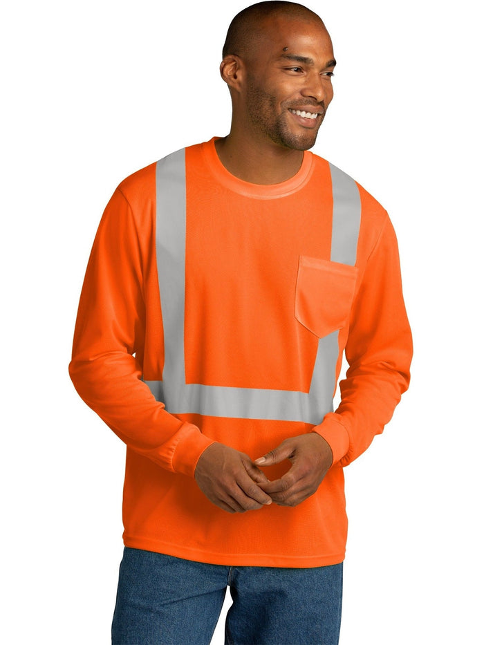no-logo Cornerstone ANSI 107 Class 2 Mesh Long Sleeve Tee-Regular-CornerStone-Thread Logic