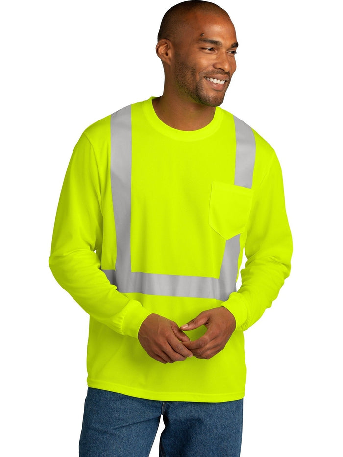 no-logo Cornerstone ANSI 107 Class 2 Mesh Long Sleeve Tee-Regular-CornerStone-Thread Logic