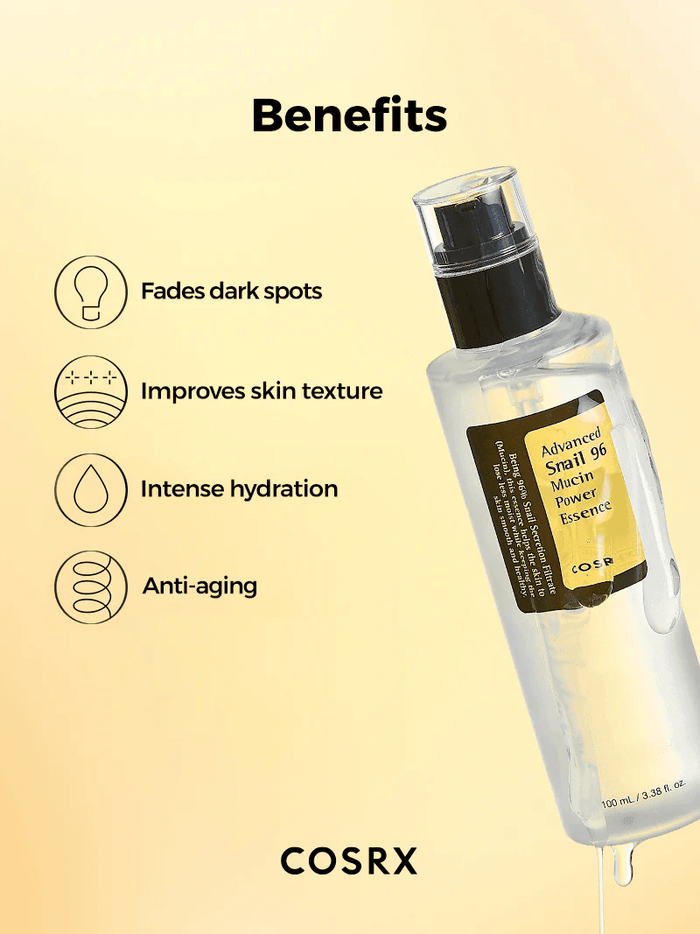 Cosrx Advanced Snail 96 Mucin Power Essence 100ml. خلاصة الحلزون المتقدم 96 قوة المخاط من كوسركس - Princess Cosmetics Qatar