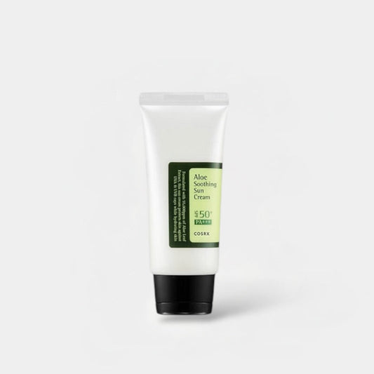 Cosrx Aloe Soothing Sun Cream 50ml كريم كوسركس المهدئ للشمس بخلاصة الصبار - Princess Cosmetics Qatar