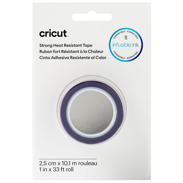 Cricut - Strong Heat Resistant Tape - 1"X33'. With an extra-strength adhesive, Cricut Strong Heat Resistant Tape holds your designs on uneven, unusual, or curved surfaces during the heat transfer process. Available at Embellish Away located in Bowmanville Ontario Canada.