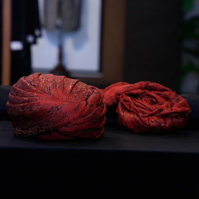 Crimson Colored Silk Turban