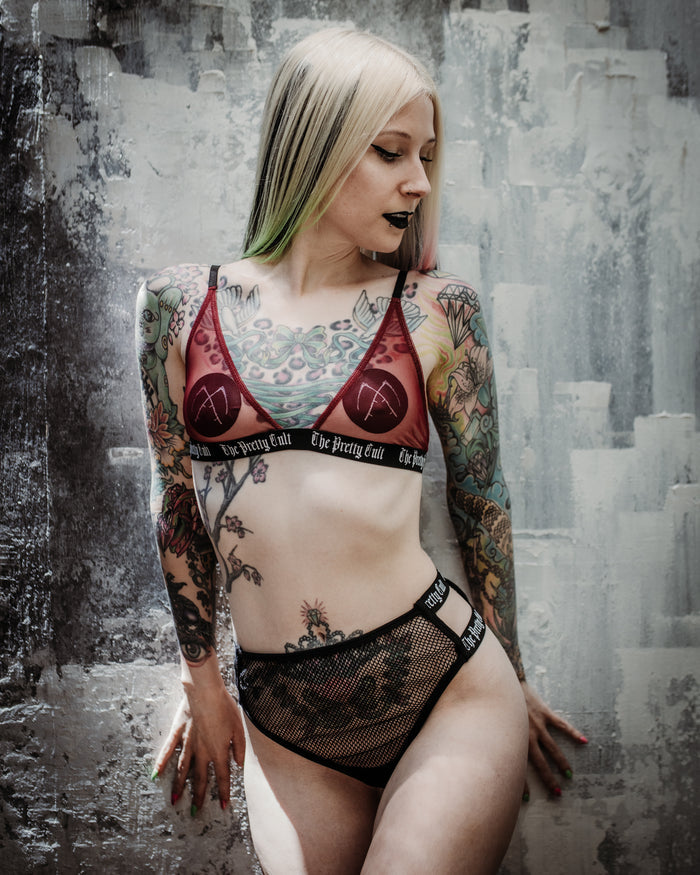 Crimson Mesh Bra - 2XL & 3XL LEFT!
