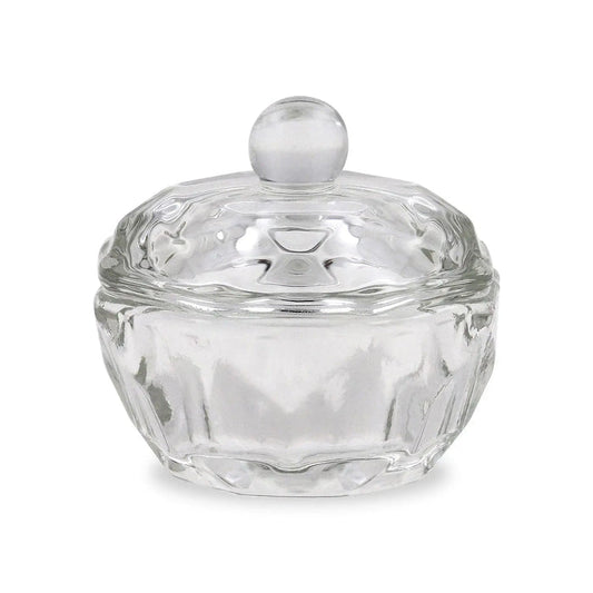 Crystal / Glass Dappen Dish & Lid - Circular Shape   Naio Nails