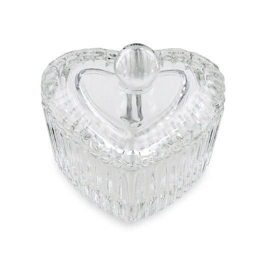 Crystal / Glass Dappen Dish & Lid - Heart Shape   Naio Nails