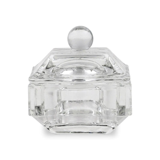 Crystal / Glass Dappen Dish & Lid - Square Shape   Naio Nails