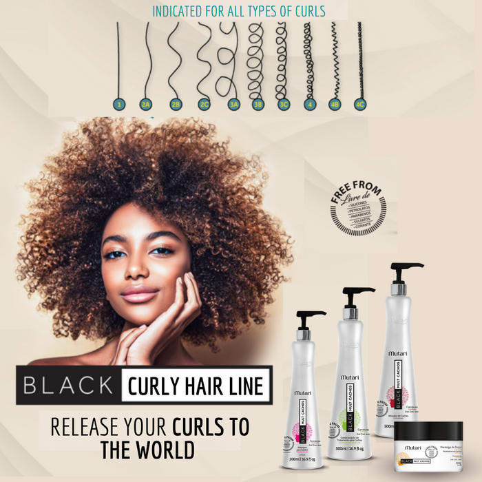 Curly hair line / Pequi Butter 250g / 8.8oz + Curly Activator 500ml / 17oz - 2 Steps SET - Modeled, disciplined curls, controlled volume and reduced frizz.