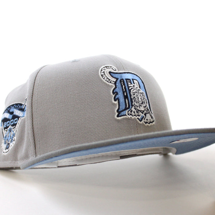 Detroit Tigers 2000 Tigers Stadium Patch New Era 59Fifty Fitted Hat V2 (GITD Grey Storm Gray Sky Blue Under Brim)