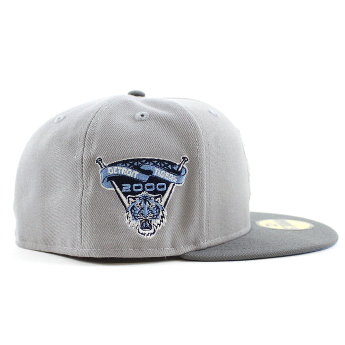 Detroit Tigers 2000 Tigers Stadium Patch New Era 59Fifty Fitted Hat V2 (GITD Grey Storm Gray Sky Blue Under Brim)