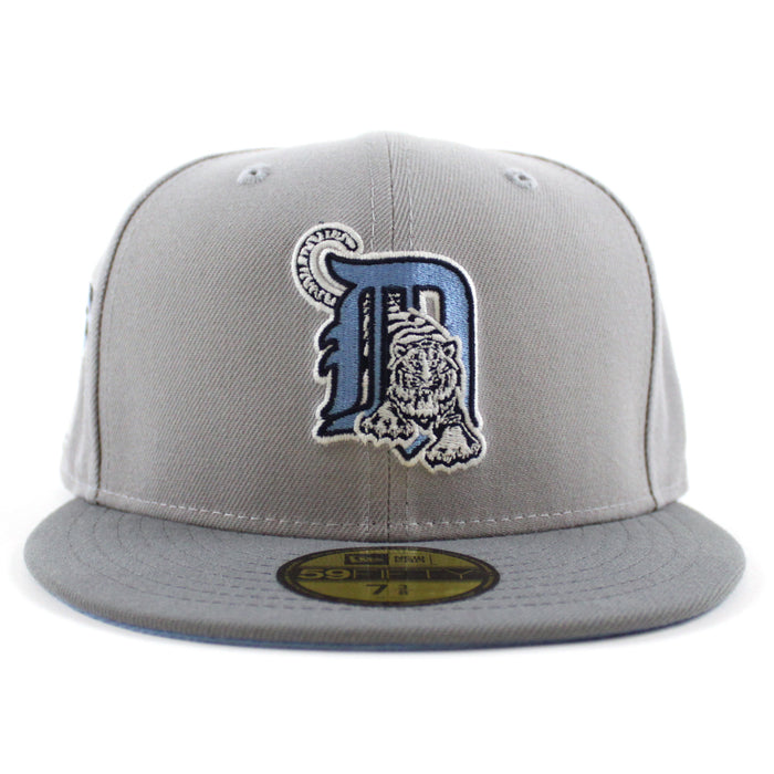 Detroit Tigers 2000 Tigers Stadium Patch New Era 59Fifty Fitted Hat V2 (GITD Grey Storm Gray Sky Blue Under Brim)