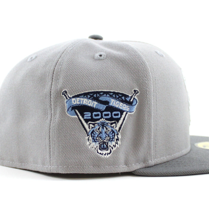 Detroit Tigers 2000 Tigers Stadium Patch New Era 59Fifty Fitted Hat V2 (GITD Grey Storm Gray Sky Blue Under Brim)