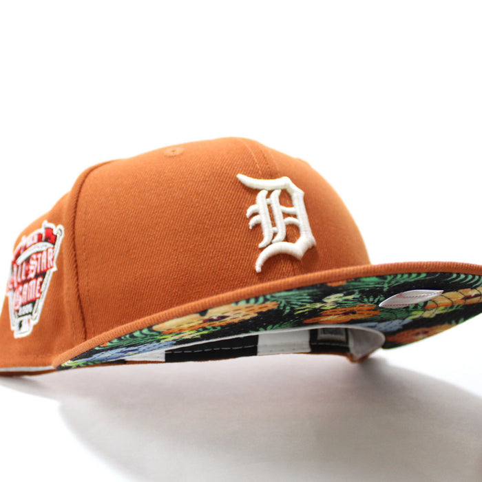 Detroit Tigers 2005 All-Star Game New Era 59Fifty Fitted Hat (Glow in the Dark Logo Rust Floral Under Brim)