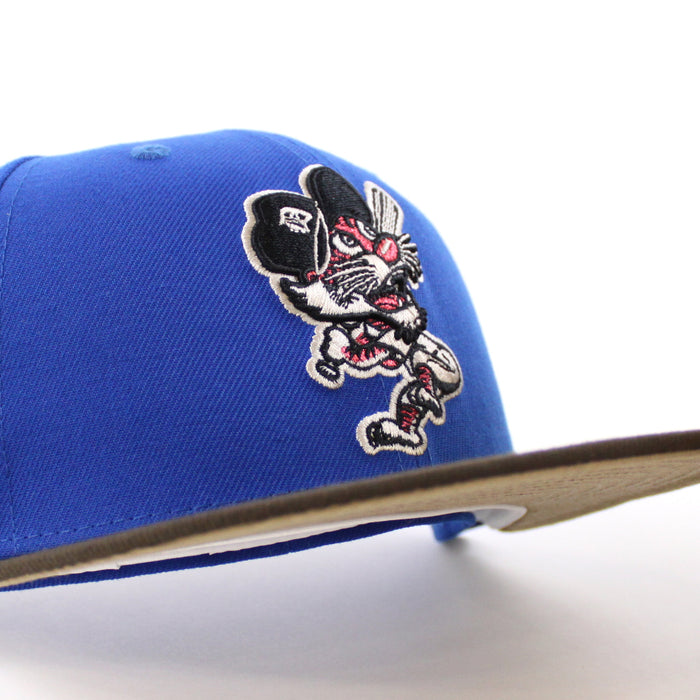 Detroit Tigers Tiger Stadium New Era 59Fifty Fitted Hat (Azure Blue Brown Khaki Under Brim)
