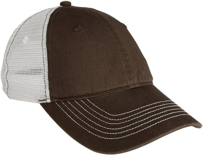 no-logo District Mesh Back Cap-Regular-District-Chocolate Brown/White-OSFA-Thread Logic