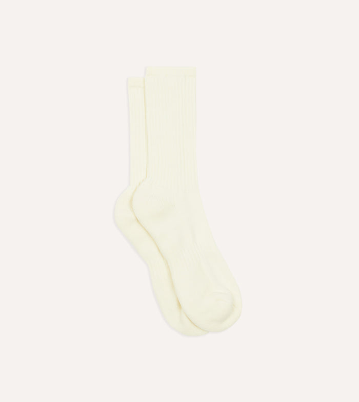 Ecru Cotton Sports Socks