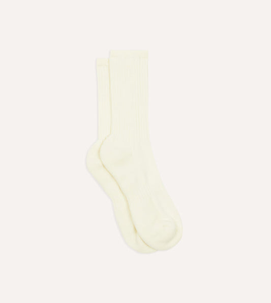 Ecru Cotton Sports Socks