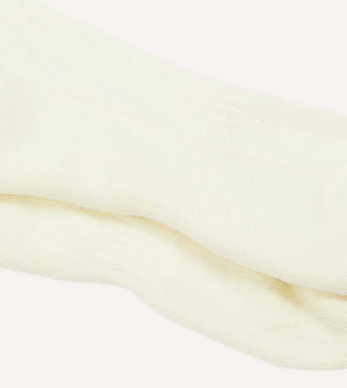 Ecru Cotton Sports Socks