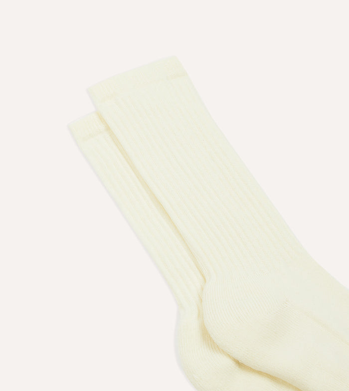 Ecru Cotton Sports Socks
