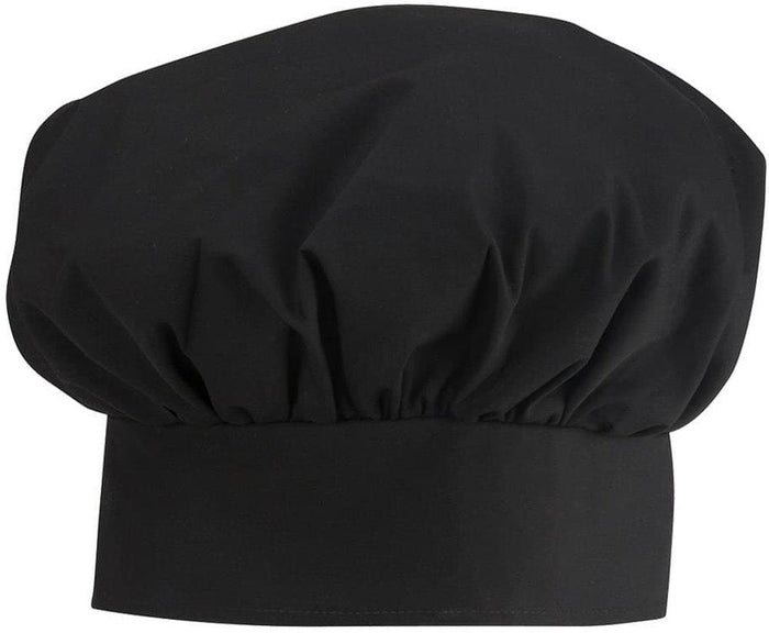 no-logo Edwards Poplin Chef Hat-CHEFS WEAR-Edwards-Black-1 Size-Thread Logic